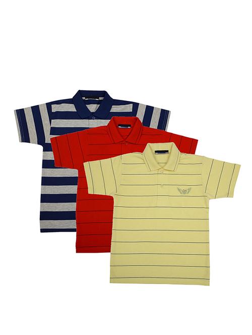 pack of 3 multi colored cotton t-shirt - 17357350 - Very Small Image - 1