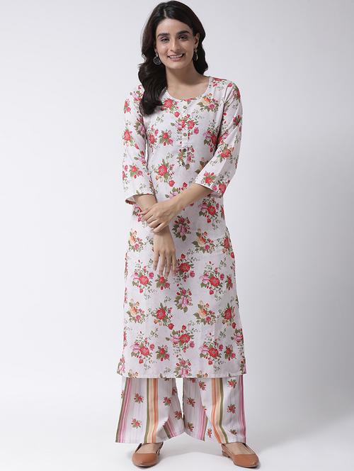 floral kurta palazzo set - 17357731 - Very Small Image - 1