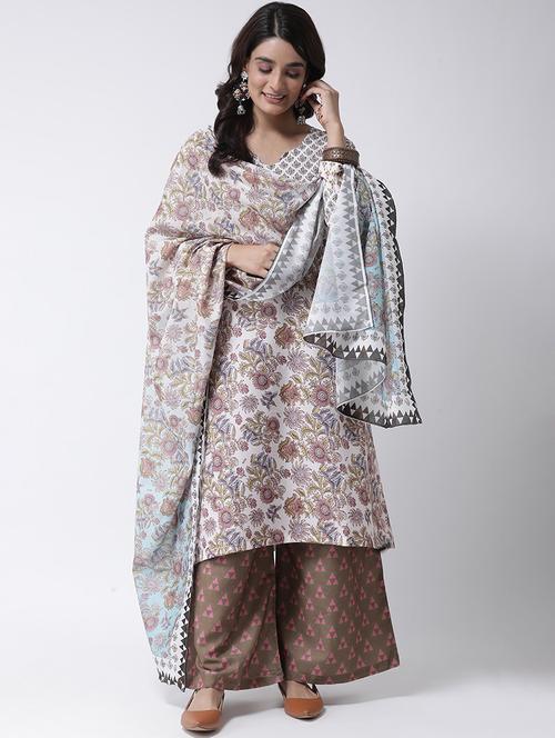 floral kurta dupatta set - 17357746 - Very Small Image - 1