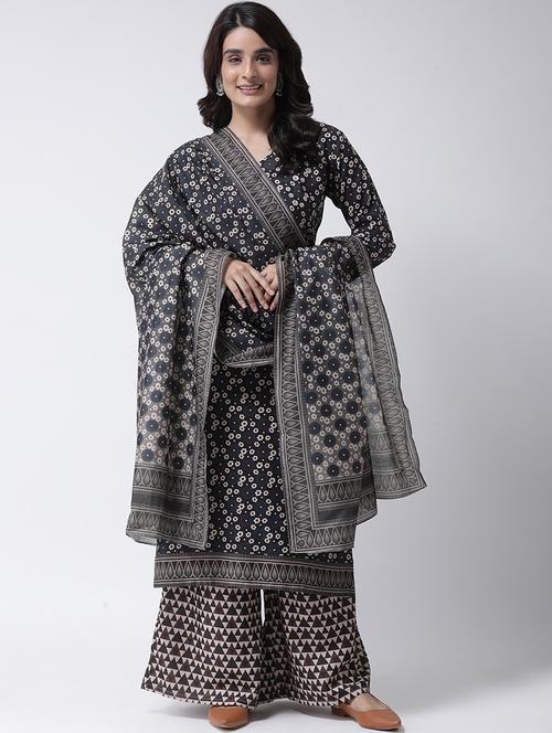printed kurta dupatta set - 17357756 - Very Small Image - 1