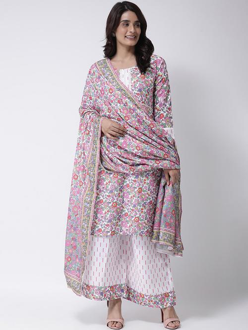 floral kurta dupatta set - 17357767 - Very Small Image - 1