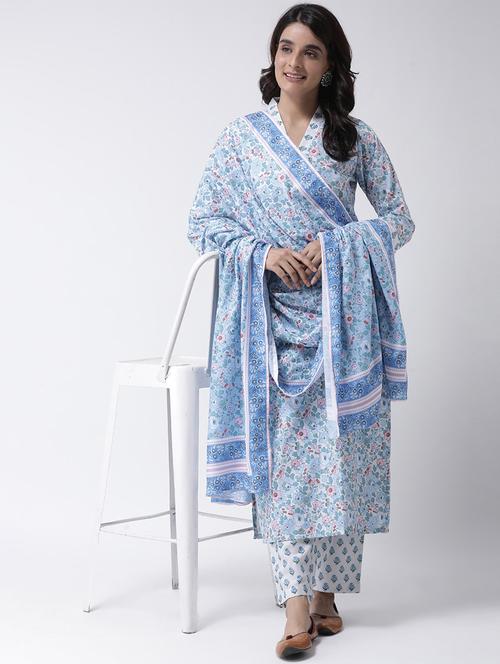 floral kurta dupatta set - 17357768 - Very Small Image - 1