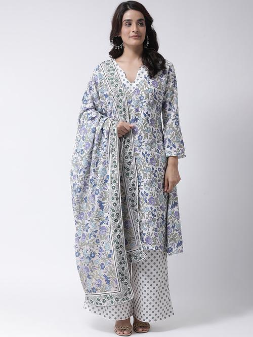 floral kurta dupatta set - 17357769 - Very Small Image - 1