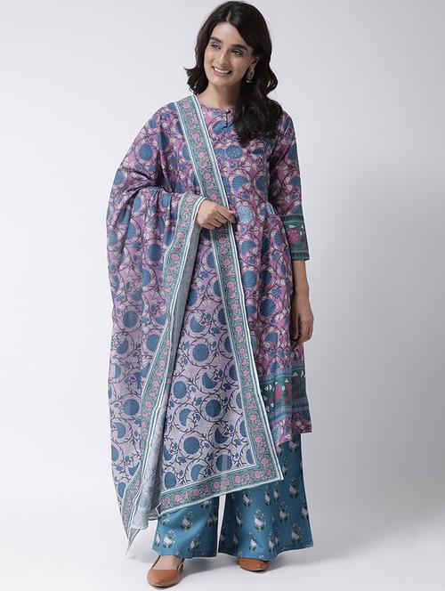 floral kurta dupatta set - 17357780 - Very Small Image - 1