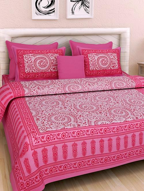 cotton king size bedsheet with 2 pillow cover - 17357830 - Very Small Image - 1