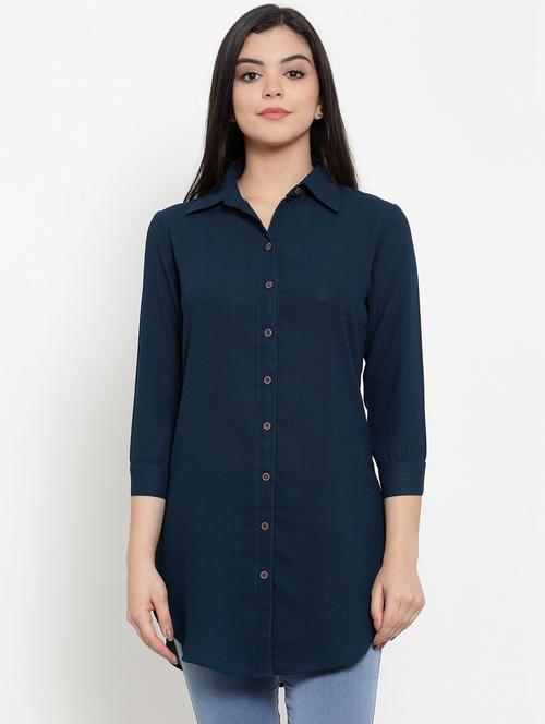curved hem shirt tunic - 17358120 - Very Small Image - 1