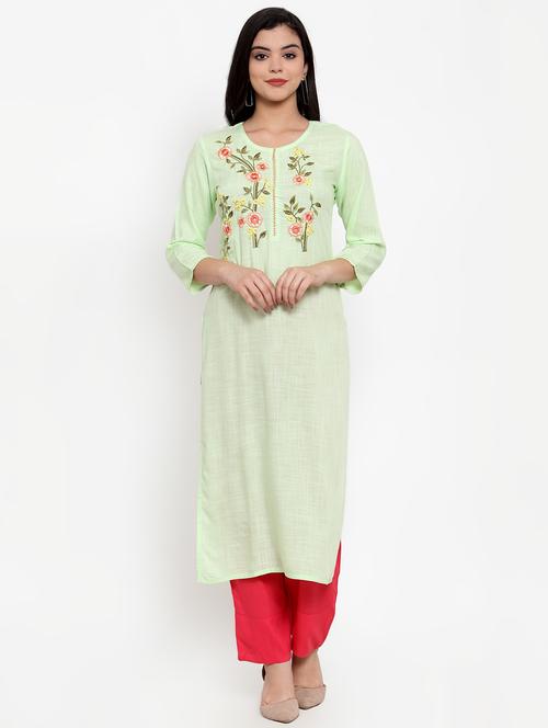 embroidered straight kurta - 17358139 - Very Small Image - 1