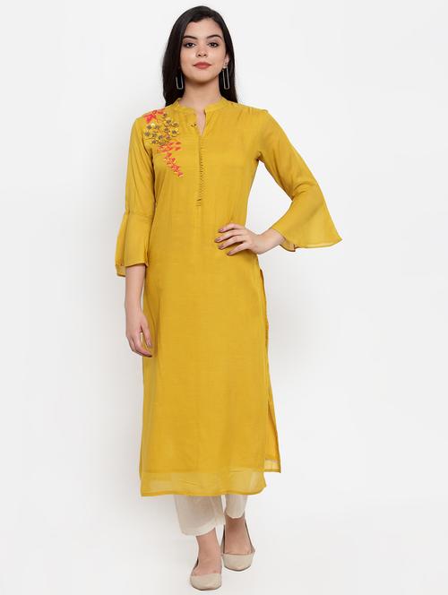 embroidered straight kurta - 17358143 - Very Small Image - 1