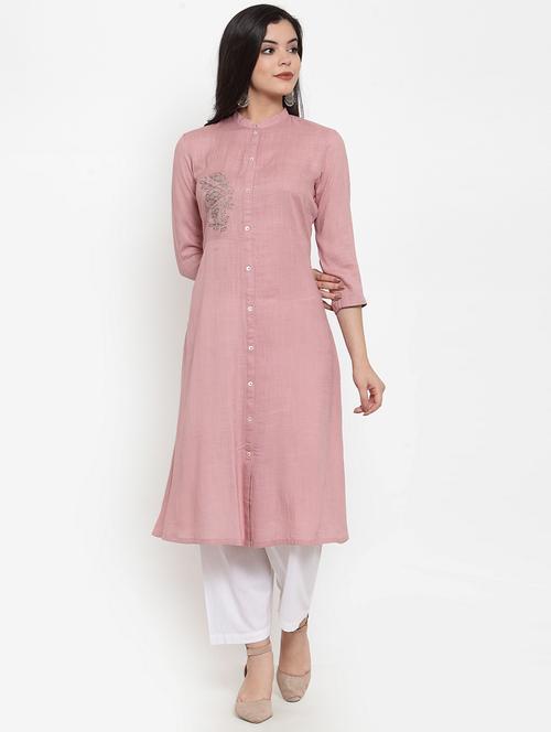 embroidered a-line kurta - 17358145 - Very Small Image - 1