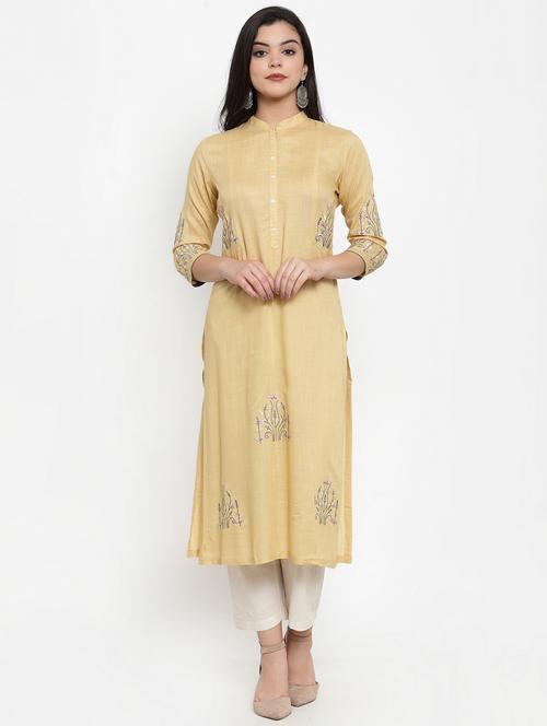 embroidered straight kurta - 17358149 - Very Small Image - 1