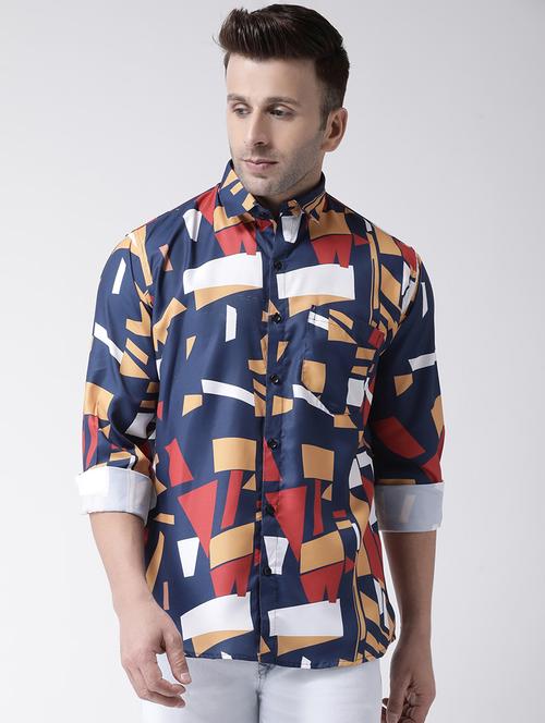 mens geometric casual shirt - 17358281 - Very Small Image - 1