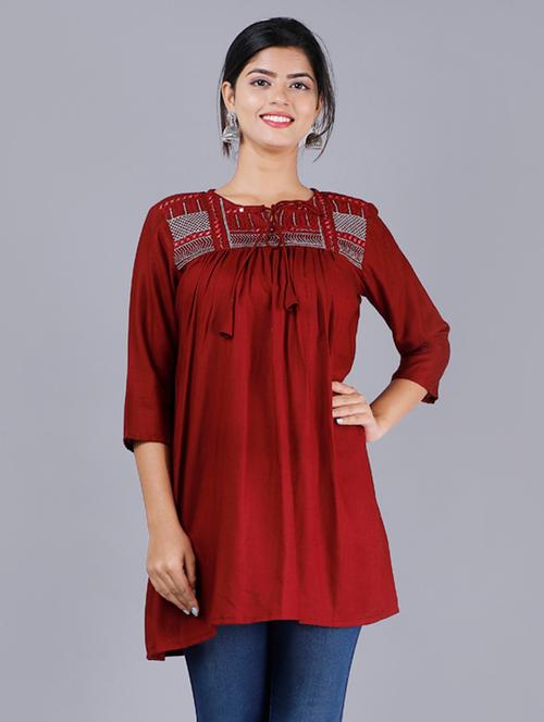 embroidered a-line kurta - 17358385 - Very Small Image - 1