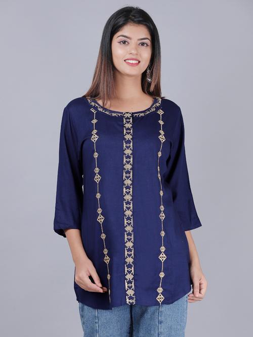 embroidered a-line kurta - 17358388 - Very Small Image - 1