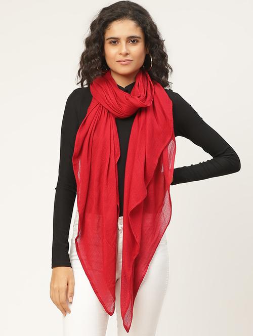 red cotton dupatta - 17358930 - Very Small Image - 1