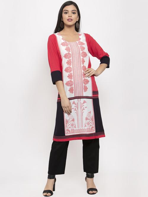 printed straight kurta - 17358949 - Very Small Image - 1