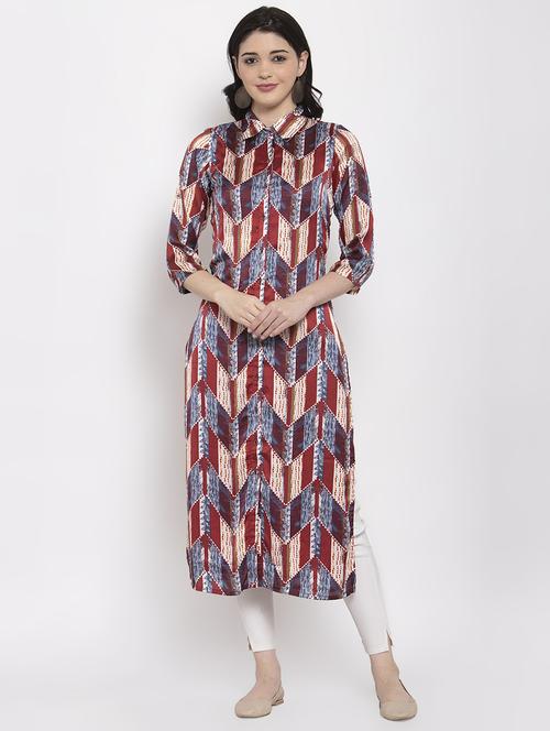 printed straight kurta - 17358989 - Very Small Image - 1