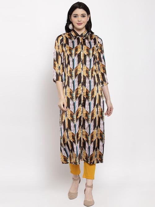 printed straight kurta - 17358990 - Very Small Image - 1