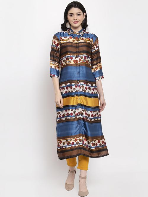 printed straight kurta - 17358993 - Very Small Image - 1