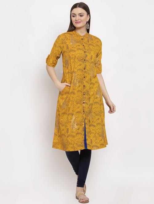 floral a-line kurta - 17359000 - Very Small Image - 1