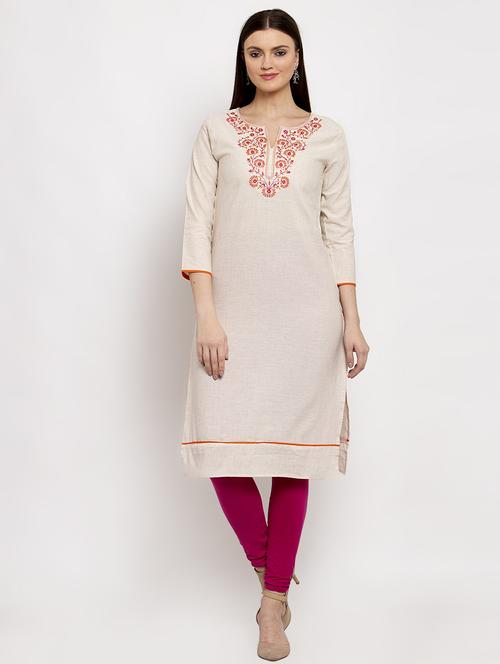 embroidered straight kurta - 17359003 - Very Small Image - 1