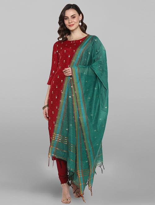 foil print kurta dupatta set - 17359061 - Very Small Image - 1