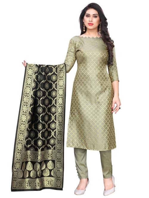 zari work unstitched suit - 17359076 - Very Small Image - 1