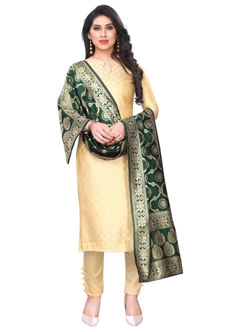 zari work unstitched suit - 17359079 - Very Small Image - 1