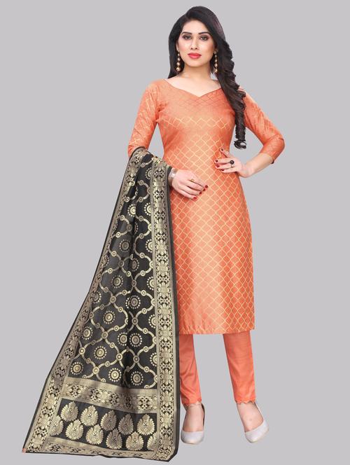 zari work unstitched suit - 17359080 - Very Small Image - 1