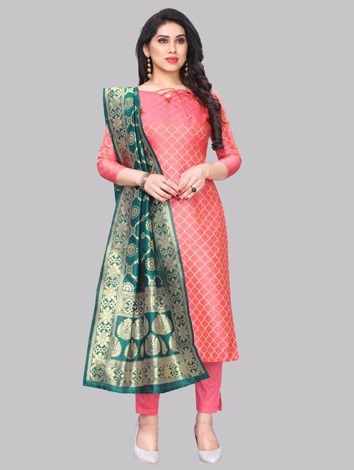 zari work unstitched suit - 17359081 - Very Small Image - 1