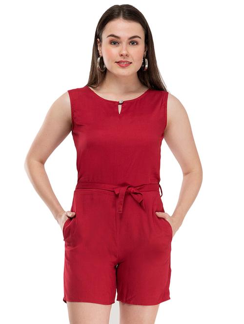 tie front solid romper - 17359514 - Very Small Image - 1