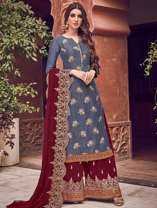 embroidered unstitched suit - 17359952 - Very Small Image - 1