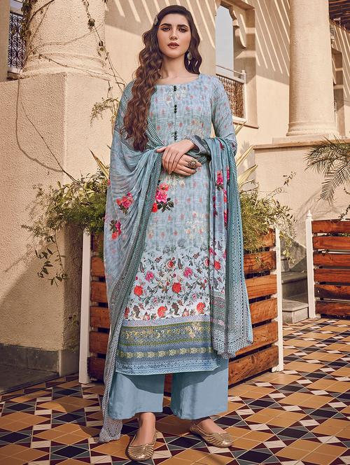 floral unstitched suit - 17359966 - Very Small Image - 1