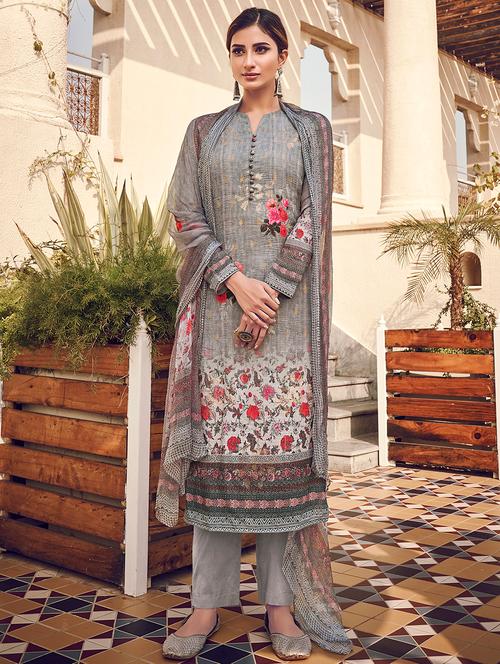 floral unstitched suit - 17359967 - Very Small Image - 1