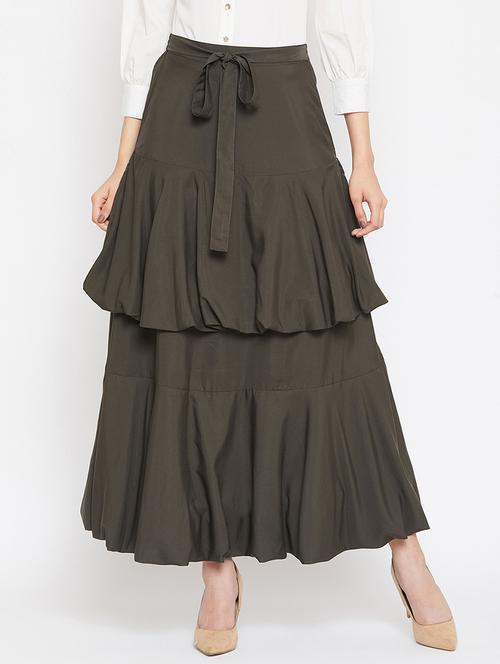 tie front flared skirt - 17359994 - Very Small Image - 1