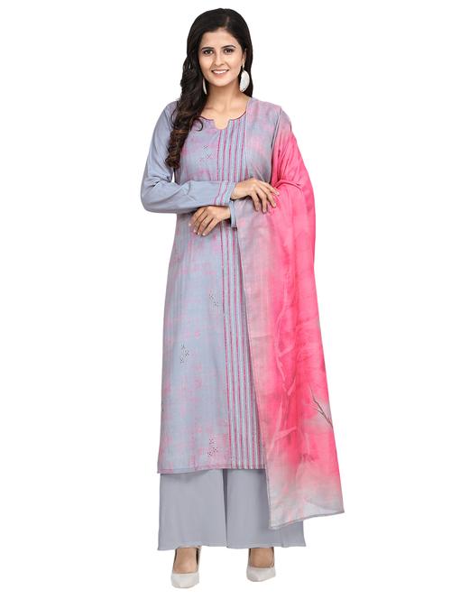 printed unstitched suit - 17360836 - Very Small Image - 1
