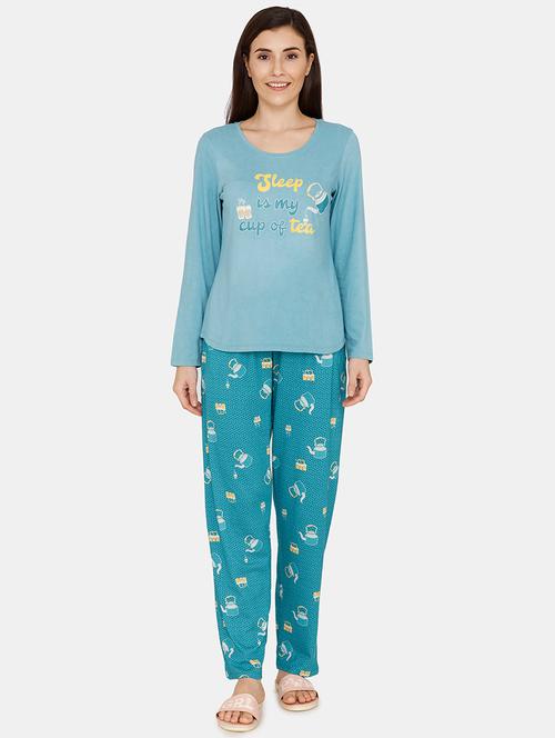 printed nightwear pyjama set - 17361179 - Very Small Image - 1