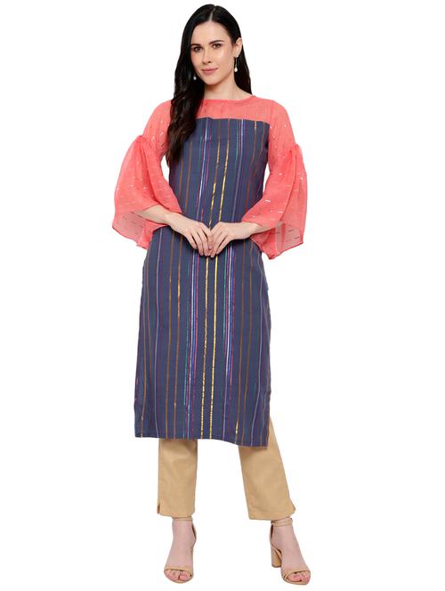 women's straight kurta - 17361332 - Very Small Image - 1