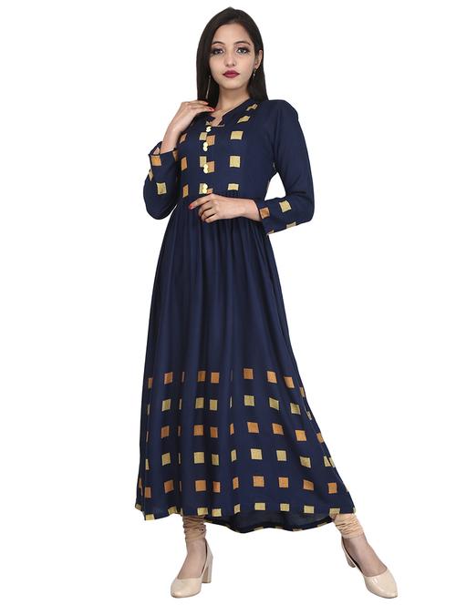 geometric print flared kurta - 17361340 - Very Small Image - 1