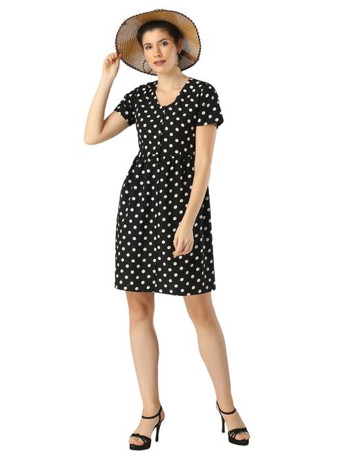 round neck polka dot dress - 17361863 - Very Small Image - 1
