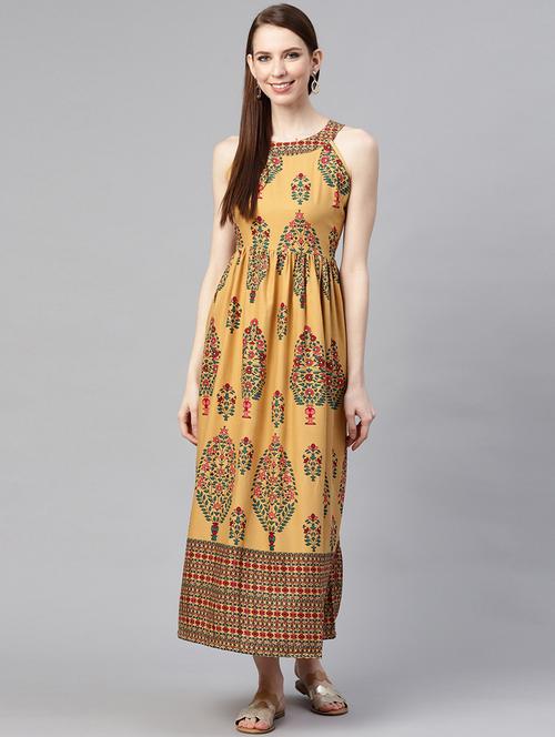 halter neck printed a-line dress - 17361911 - Very Small Image - 1