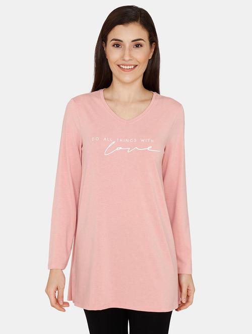 v neck sleepwear tee - 17362035 - Very Small Image - 1