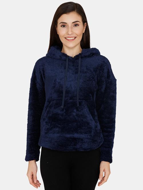 faux fur solid hoodie - 17362042 - Very Small Image - 1
