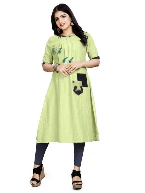 solid tassel detailed a-line kurta - 17363559 - Very Small Image - 1