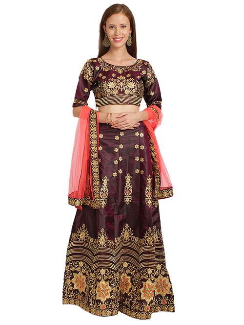 embroidered flared lehenga - 17363994 - Very Small Image - 1
