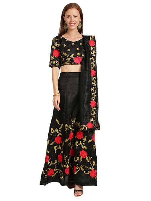 embroidered flared lehenga - 17363995 - Very Small Image - 1