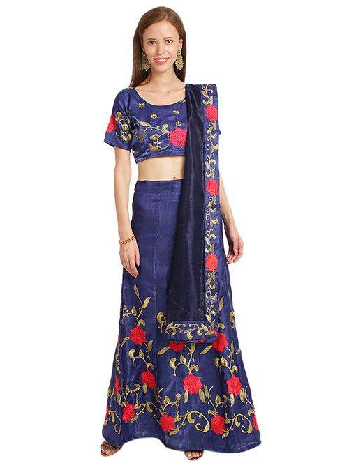 embroidered flared lehenga - 17363996 - Very Small Image - 1