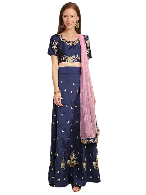 embroidered flared lehenga - 17363999 - Very Small Image - 1