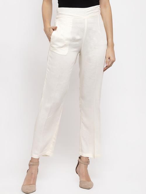 high rise flat front pants - 17364052 - Very Small Image - 1
