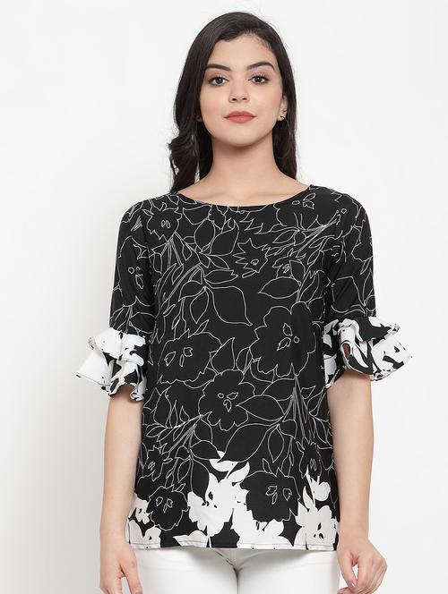 round neck printed top - 17364128 - Very Small Image - 1