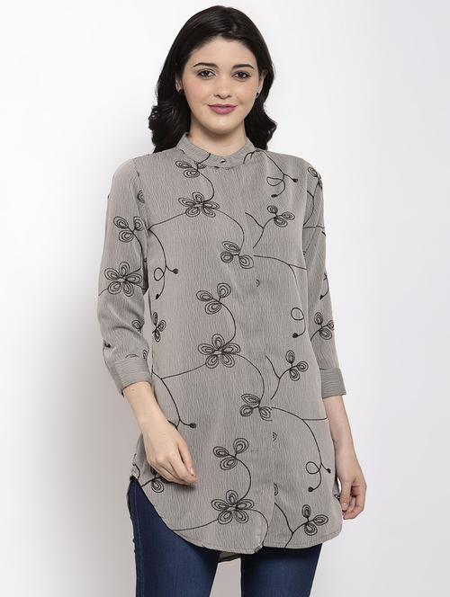 concealed placket long shirt - 17364144 - Very Small Image - 1